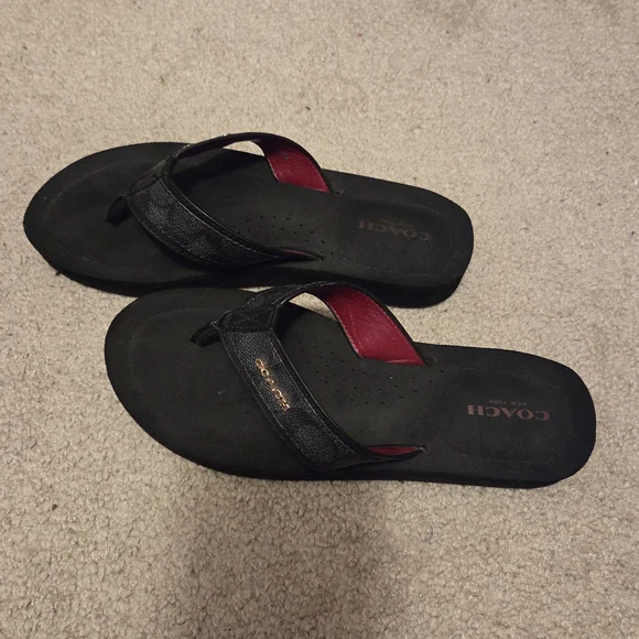Coach Black Flip Flops - Picture 2 of 6
